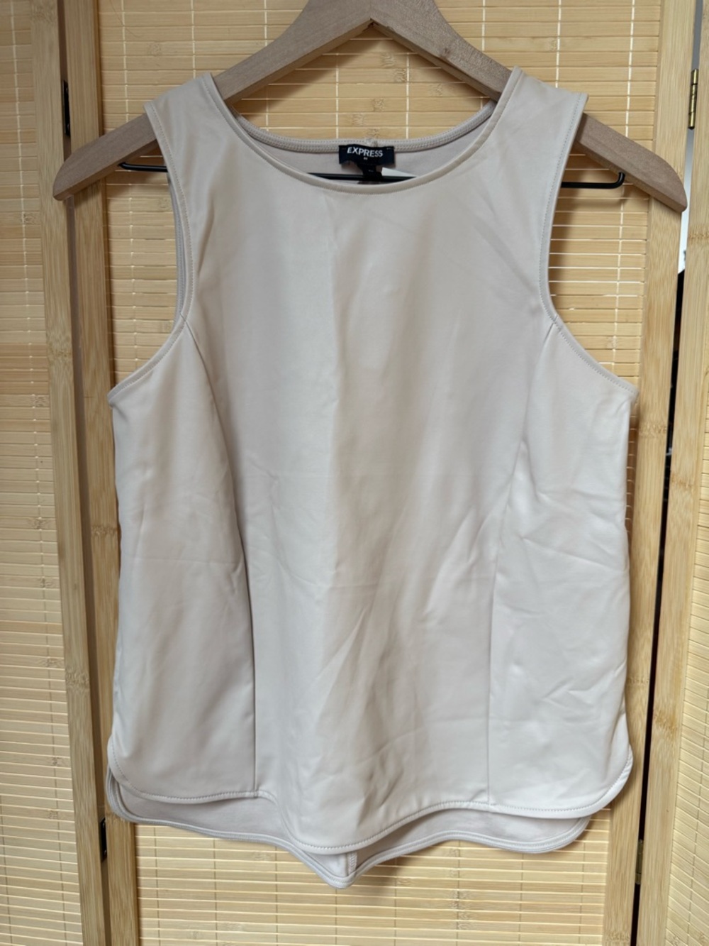 Express Beige Pleather Tank Top NWT